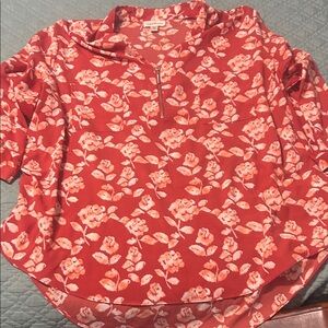 Jaclyn Smith Red Floral Blouse